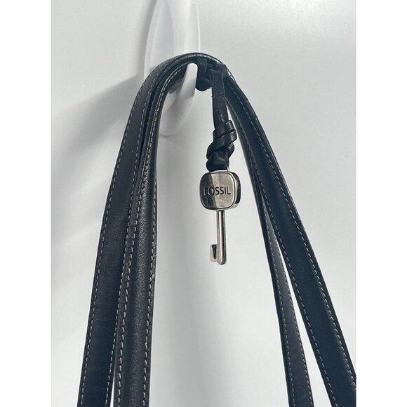 Vintage Y2K Fossil Back Black Brown Shoulder Bag - Picture 4 of 9